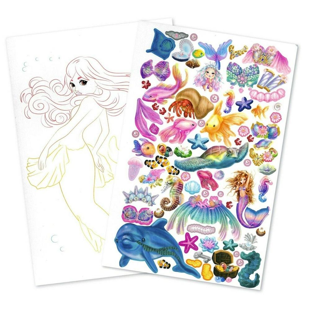 Vở TM410472 BST sticker thiết kế thời trang Fantasy Model Sticker Book MERMAID TM410472