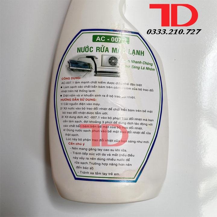 Nước rửa dàn lạnh ô tô AC - 007.1 Điện Lạnh oto Thuận Dung