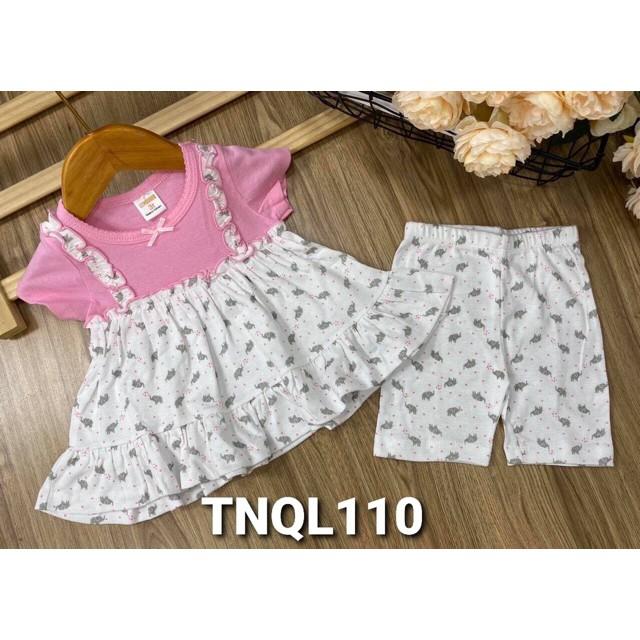 Bộ babydoll tay ngắn quần lửng cho bé gái size từ 10 đến 22kg - Bộ borip bé gái - pikakids