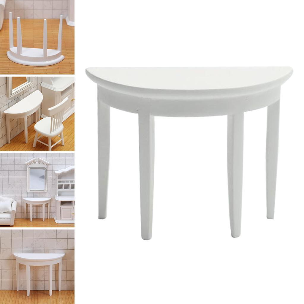 1/12 Dollhouse Miniature Furniture Toy Mini Semicircle Table Toy Decorative