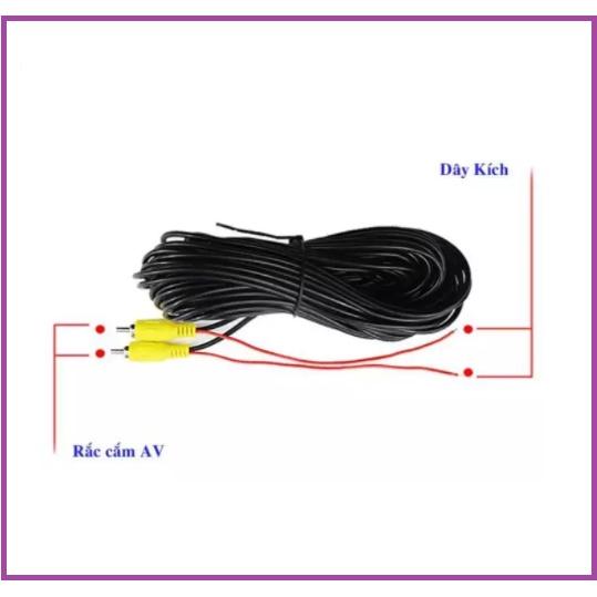 dây camera lùi ô tô loại dài 6m, Dây tín hiệu cho camera lùi kết nối màn hình, dây AV, jack AV - hoa sen