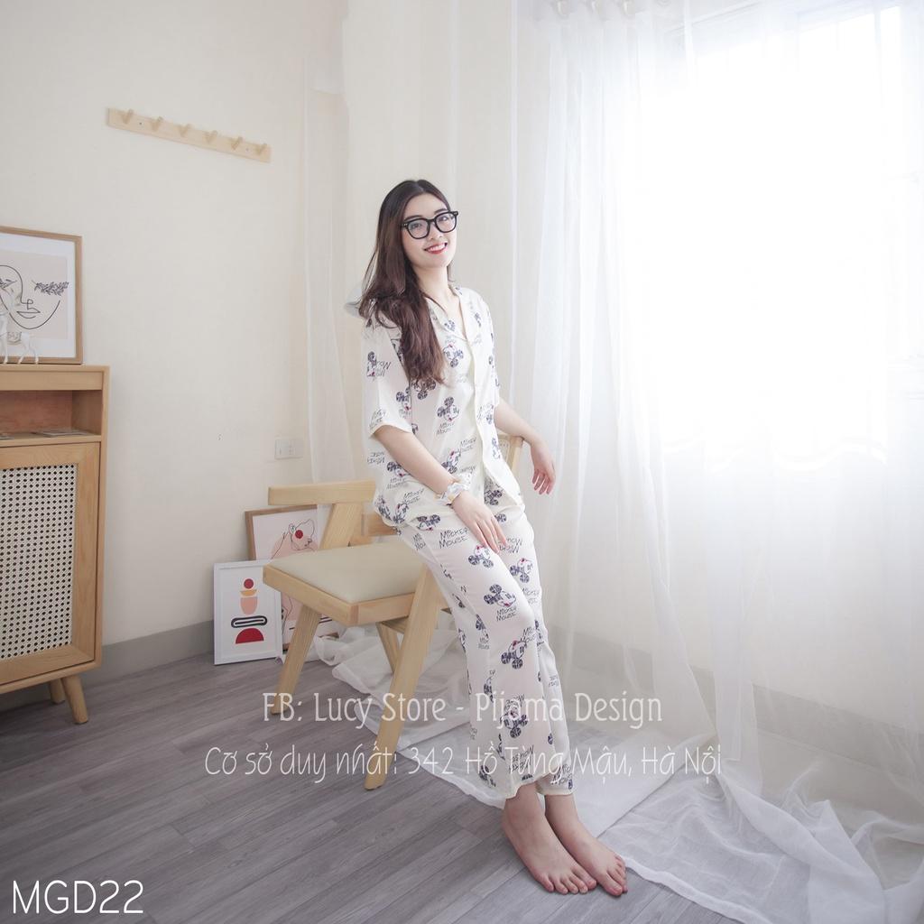 Đồ Bộ Mặc Nhà, Pijama Nữ, Bộ Ngủ Nữ Dễ Thương Chất Lụa Mát