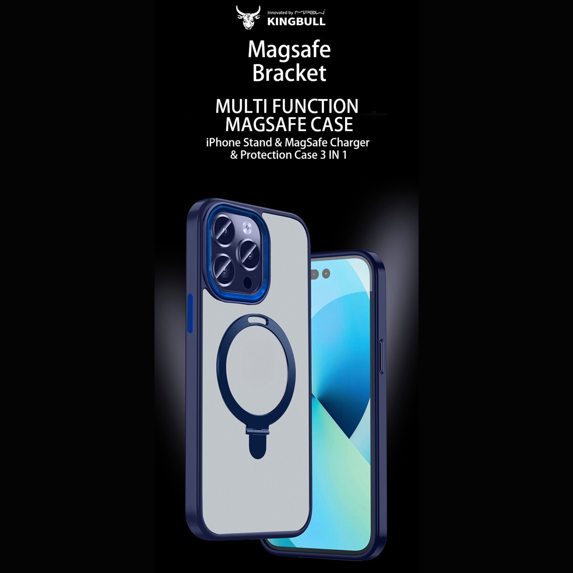 Ốp Lưng Case Trong Suốt Từ Tính Kiếm Đế Dựng MagStand Dành Cho iPhone 15 Pro Max / 15 Pro, Mipw MagStand TRANSPARENT - HÀNG CHÍNH HÃNG
