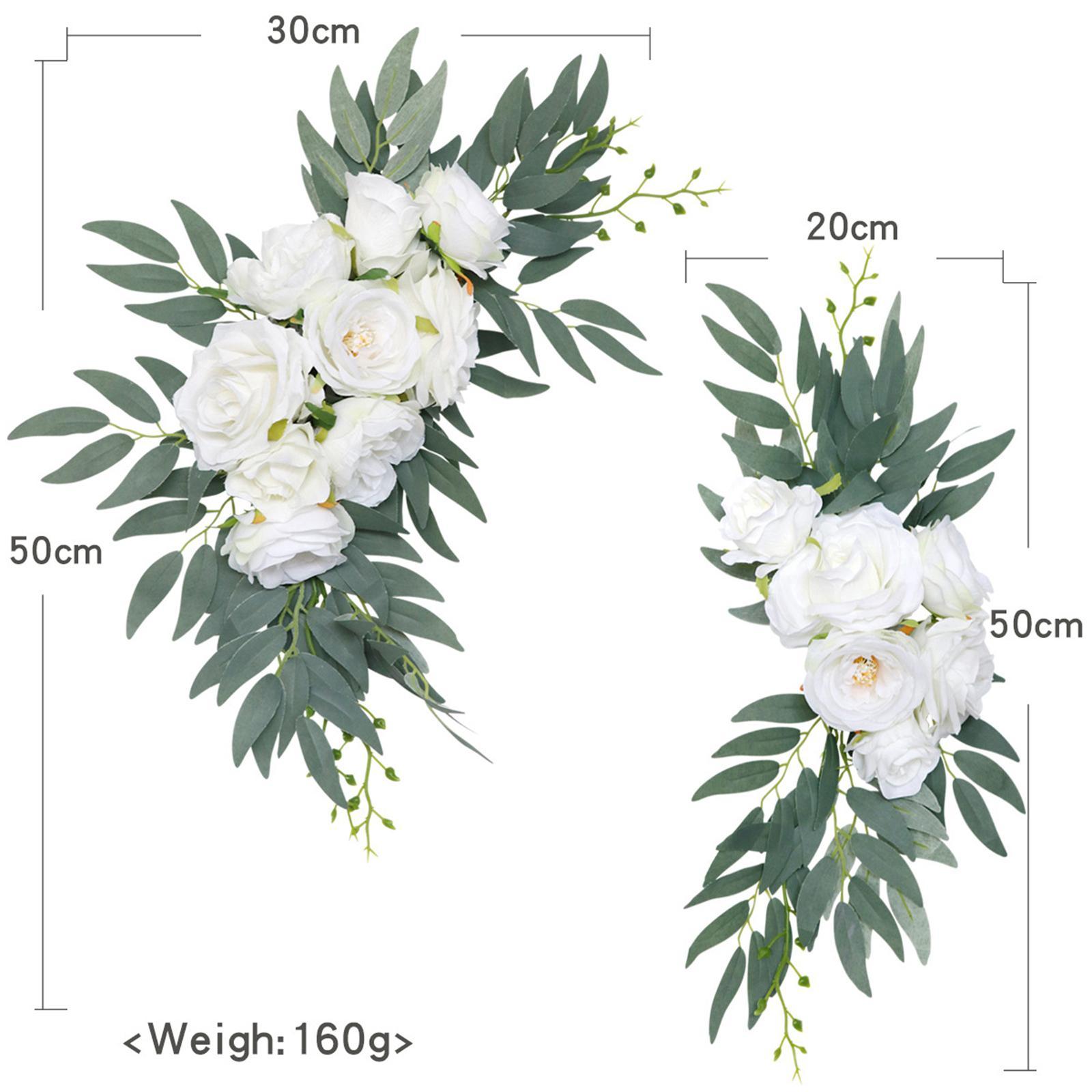 2Pcs Wedding Arch Flowers Swag Green Leaves for Wedding Wall Decorative