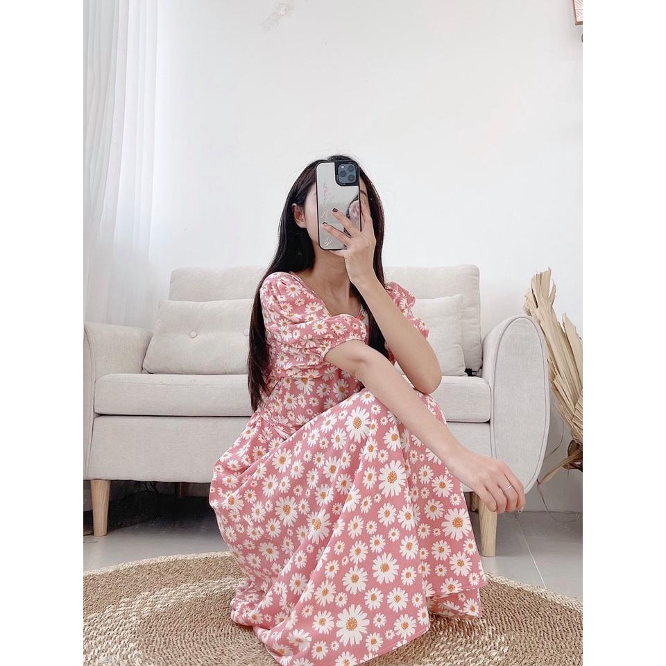Đầm hoa dáng dài chiết eo nữ tính, tiểu thư