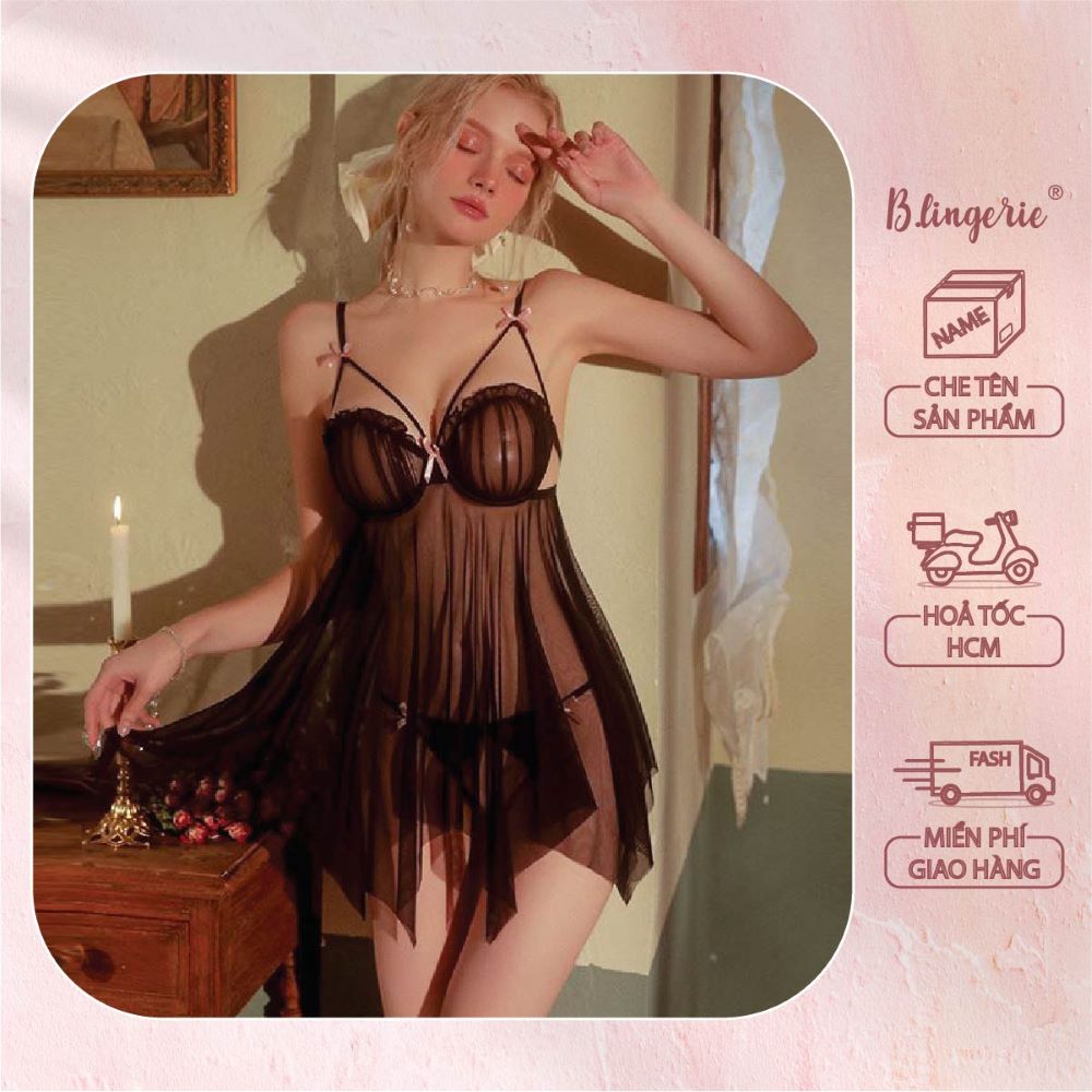 Váy Ngủ Bèo Xuyên Thấu (Không kèm ren mắt) - B.Lingerie