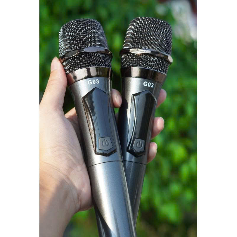 Micro Karaoke G03 Pin Sạc - Micro Không Dây Cao Cấp Chính Hãng, Âm Thanh Trong Trẻo, Mạch Chống Hú Cao Cấp , Chuyên Dùng Cho Loa Kéo, Mixer, Amply Hiện Đại hàng nhập khẩu