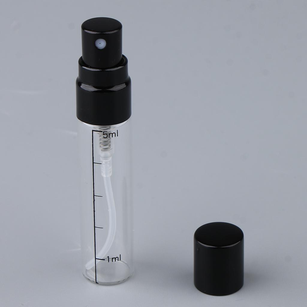 5Pcs Empty 5ml Refillable Perfume Bottles Tube Glass Vials