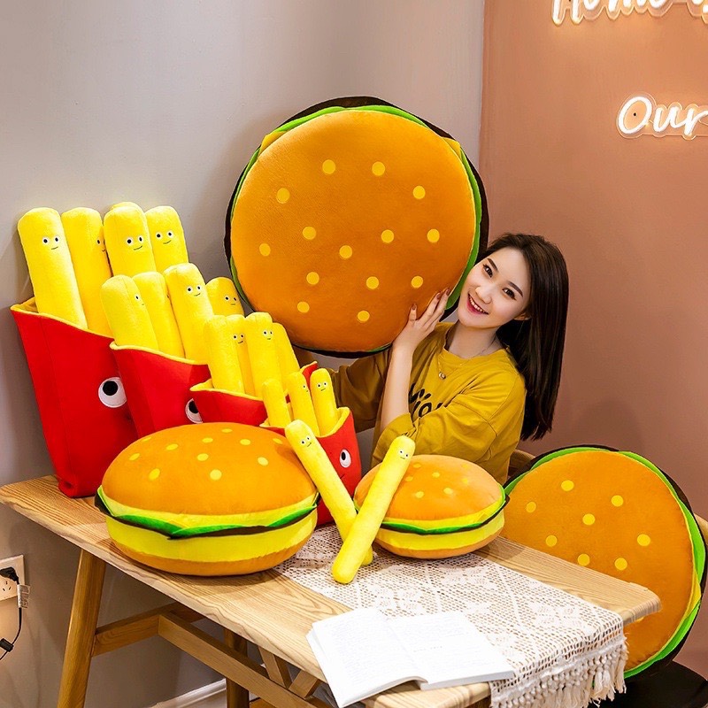 Gối ôm hình Humburger,Pizza đáng yêu cho tín đồ mê ăn uống