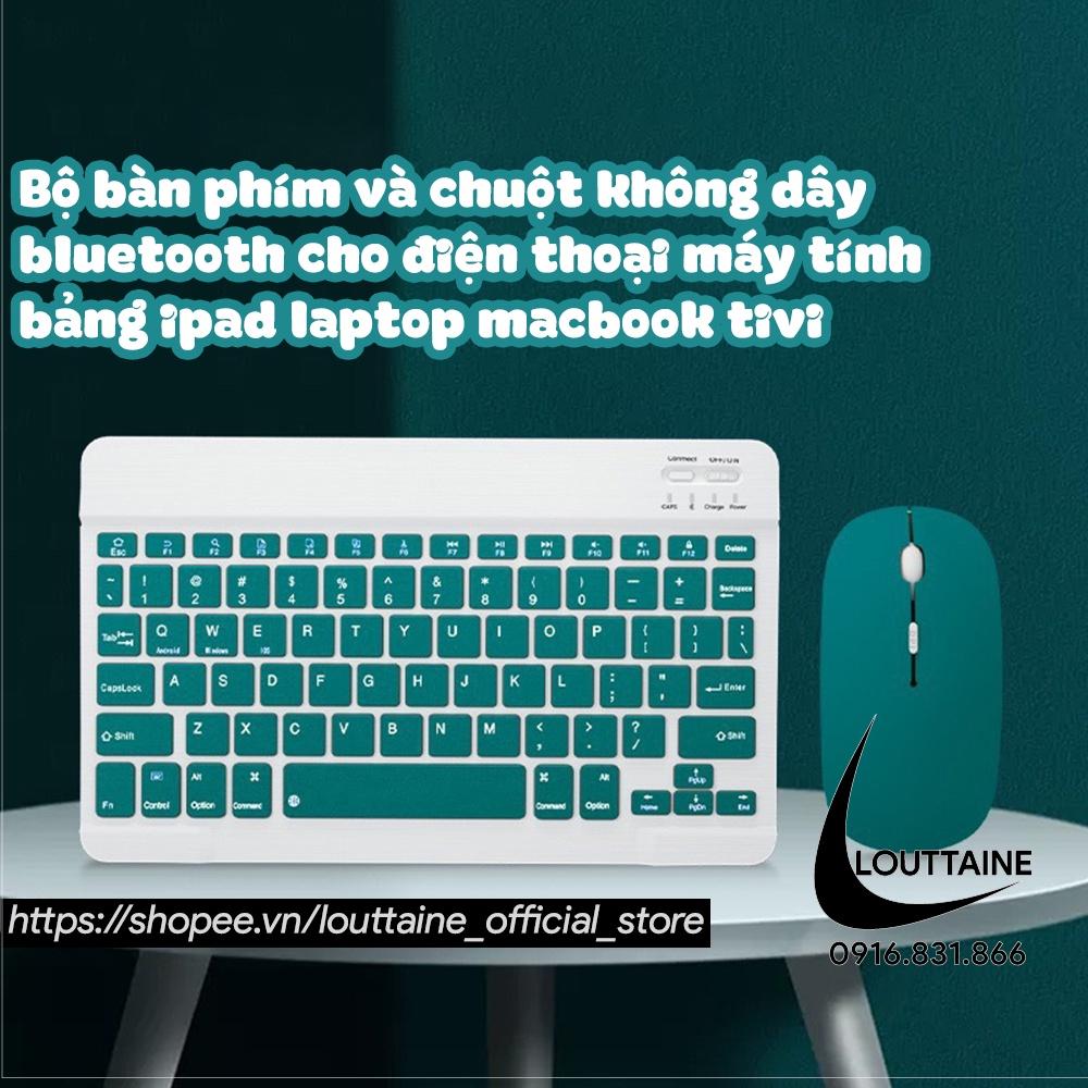 Bộ bàn phím và chuột không dây bluetooth cho điện thoại máy tính bảng ipad laptop macbook tivi Windows/Android/IOS