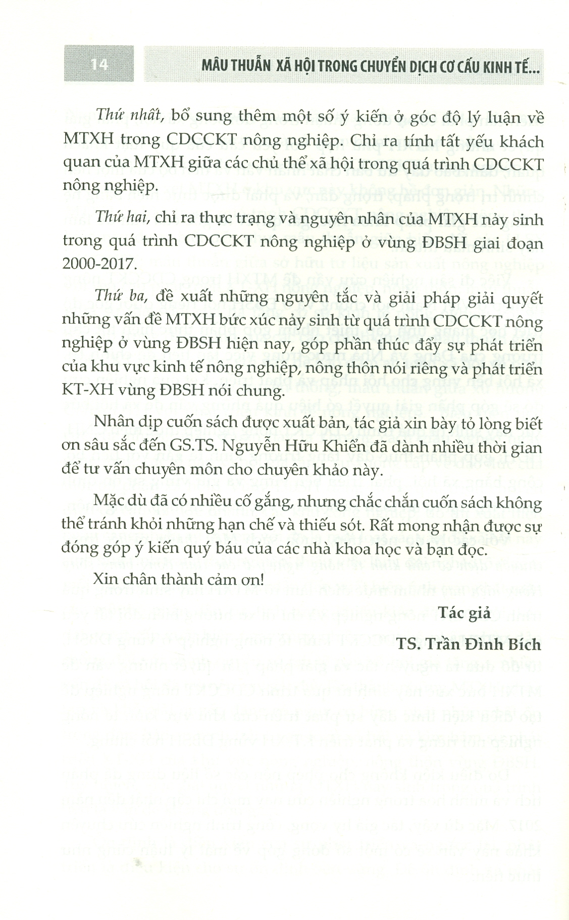 MÂU THUẪN XÃ HỘI Trong Chuyển Dịch Cơ Cấu Kinh Tế Nông Nghiệp Ở Các Tỉnh Đồng Bằng Sông Hồng Hiện Nay (Sách chuyên khảo)