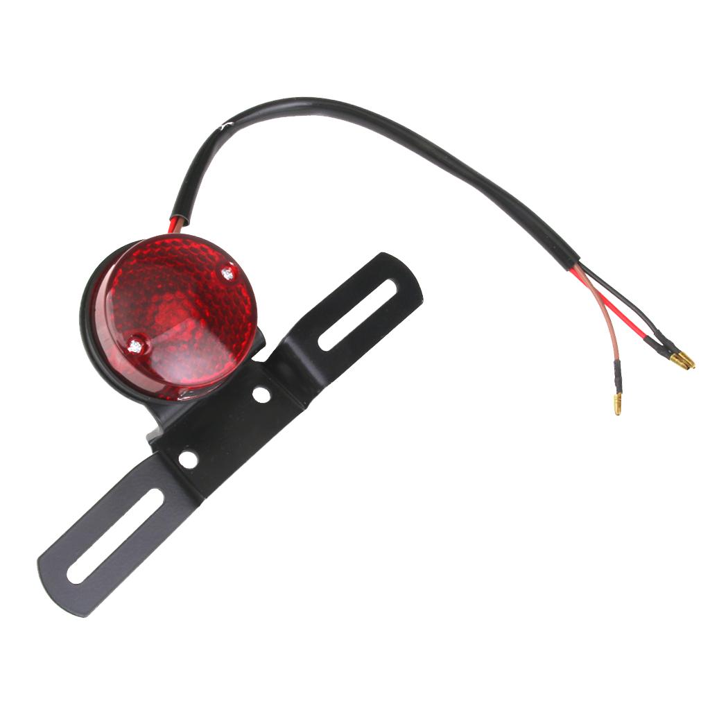 Red Motorcycle Rear License Plate Bracket Tail Light Lens for