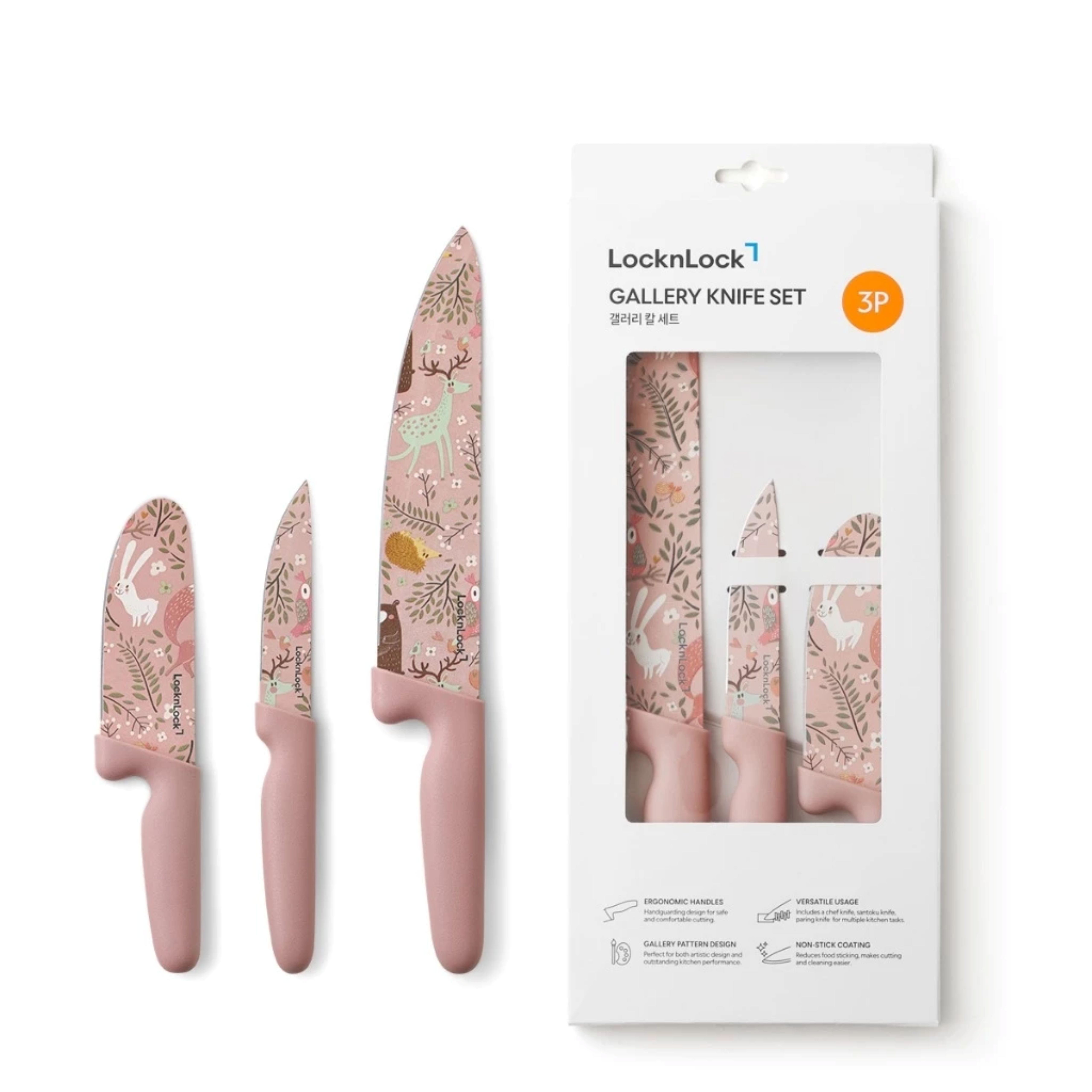 Bộ Dao Nhà Bếp 3 Món LocknLock CKK308S3 Gallery Knife Set