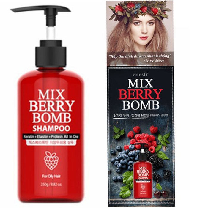 Dầu gội phục hồi hư tổn Enesti Mix Berry Shampoo Hàn Quốc 250ml + Tặng móc khoá