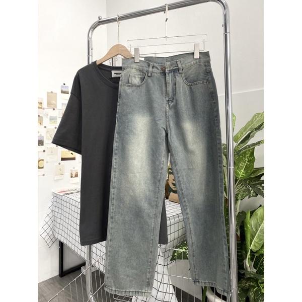 Quần baggy jeans ống rộng unisex ms836