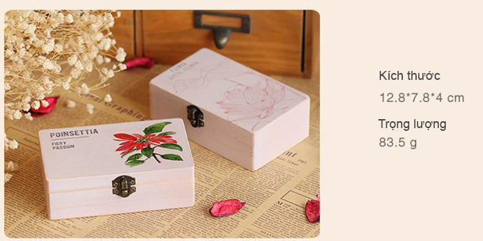 Hộp nhạc gỗ zakka