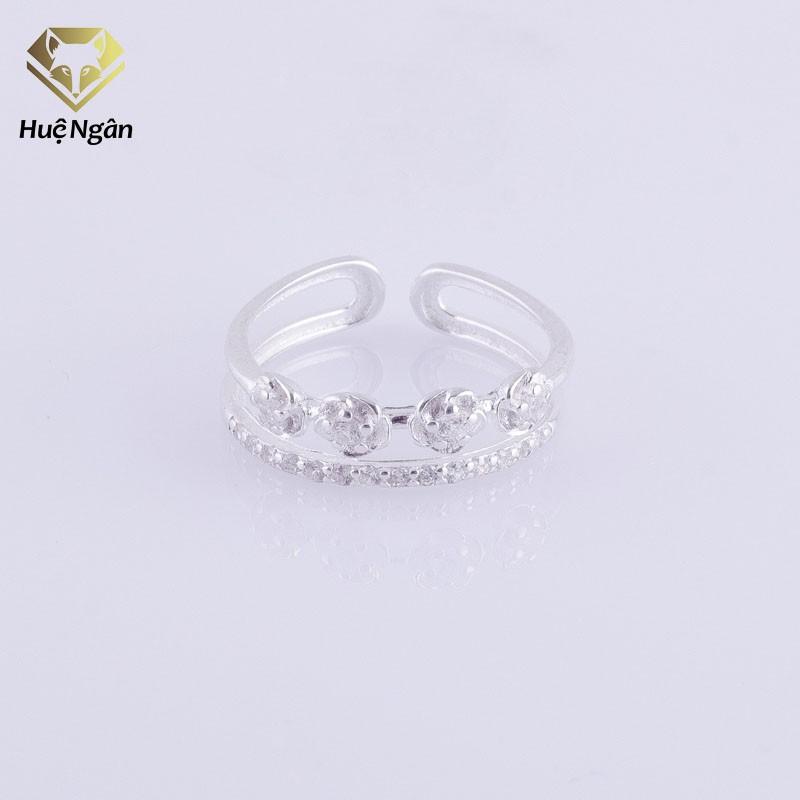 Nhẫn bạc Ý 925 Huệ Ngân - Bông hoa free size RR1309