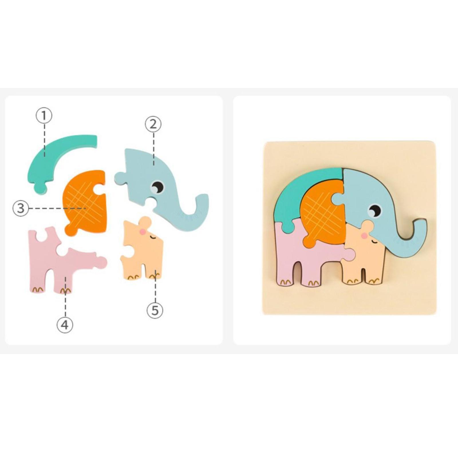 Wooden Toddler Puzzles Animal Montessori Educational for Kids 1 2 3 4 Years