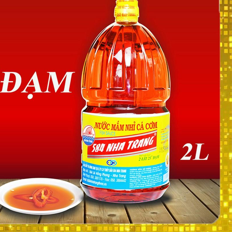 Thùng 6 chai 2L Nước mắm Truyền Thống, 584 Nha Trang 25 độ đạm, Date MỚI NHẤT