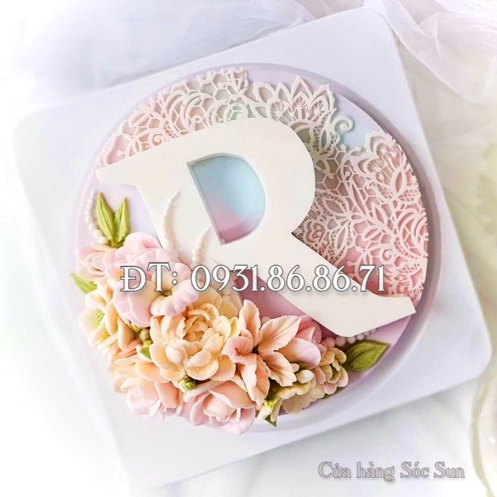 Khuôn silicon hoa văn làm viền ren rau câu, fondant, nền bánh loại 13 cm - Mã số 1051