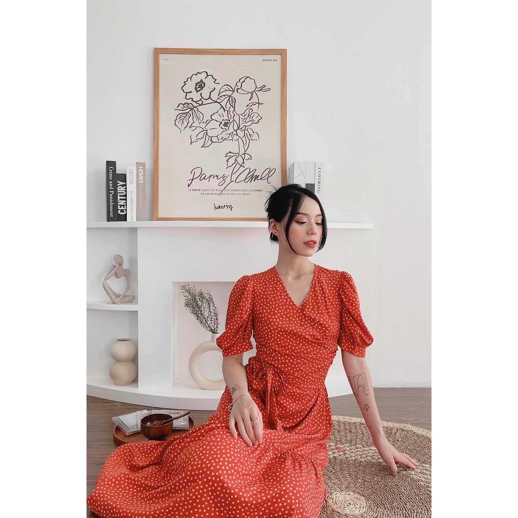 LIIN - Đầm nữ chấm bi lanh lụa siêu mát