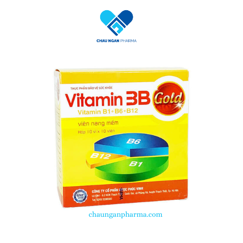 Vitamin 3B Gold PV Hộp 100 viên - Hỗ trợ giảm các triệu chứng tê bì chân tay, đau dây thần kinh ngoại biên