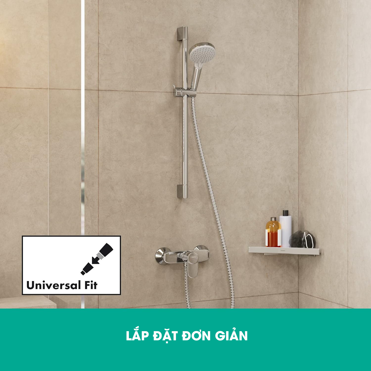 Tay sen kèm thanh trượt hansgrohe Vernis Blend 101  26275