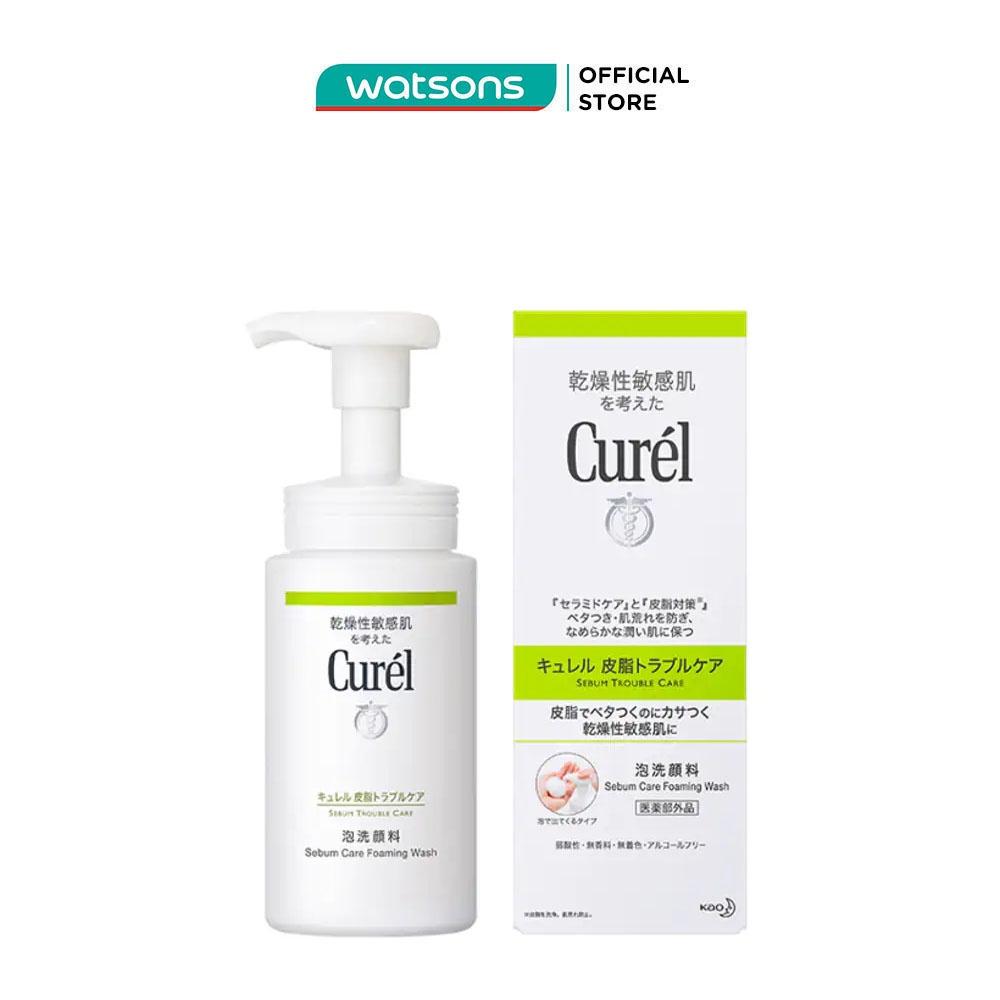 Sữa Rửa Mặt Dạng Bọt Curél Sebum Trouble Care Foaming Facial Wash Dành Cho Da Dầu 150ml