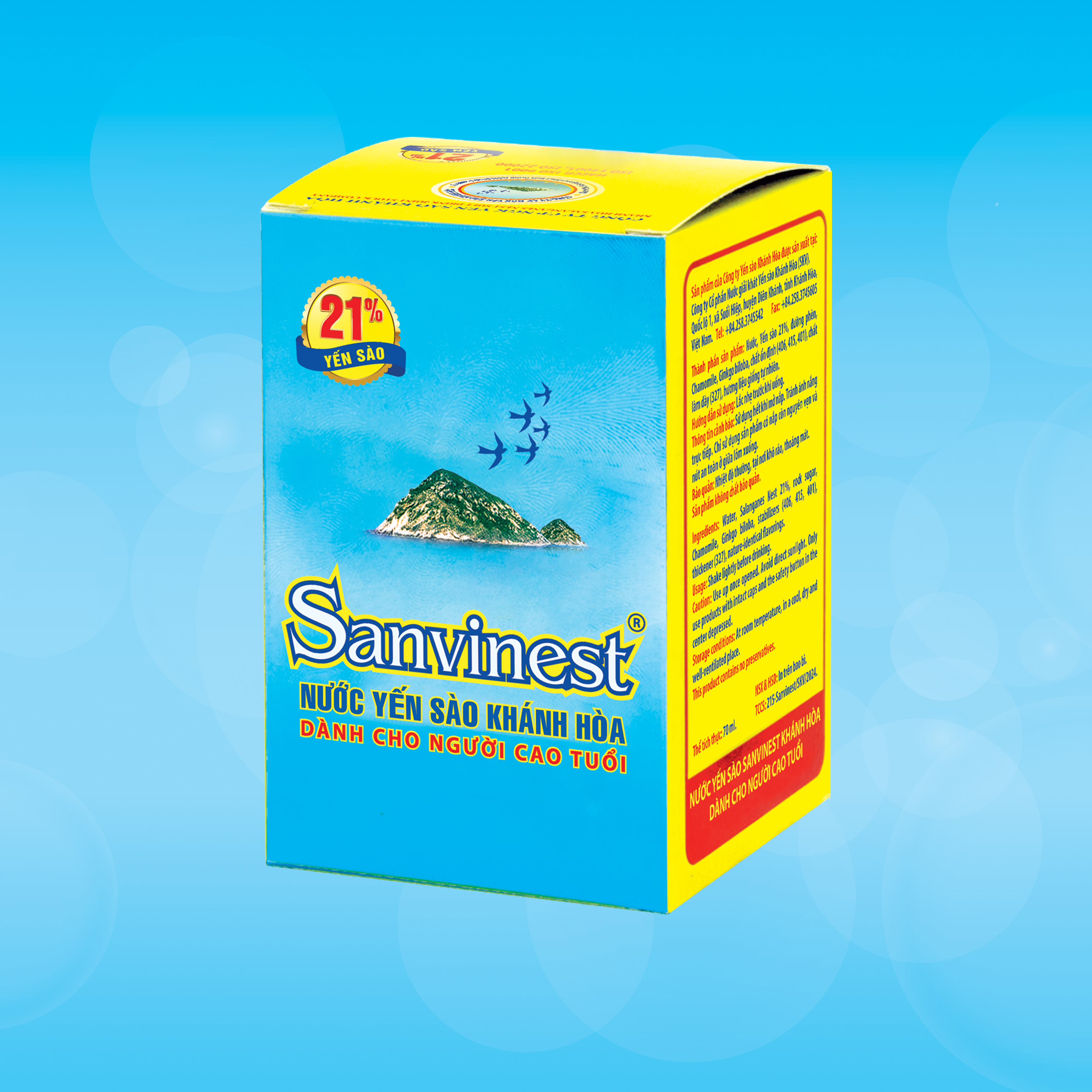 [Combo 30 lọ] Nước Yến sào Sanvinest Khánh Hòa dành cho người cao tuổi lọ 70ml - S205