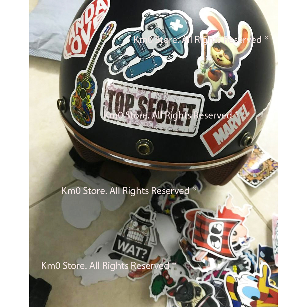 Set 5 Sticker Dán Mũ Bảo Hiểm, Lapop, Ô tô, Xe Máy - GIAO HÌNH NGẪU NHIÊN