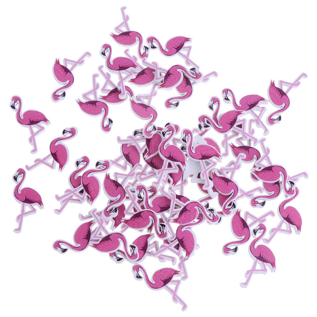 50Pcs Lovely Cartoon Animal Wood Buttons DIY Flamingo Boutons For Kids Baby