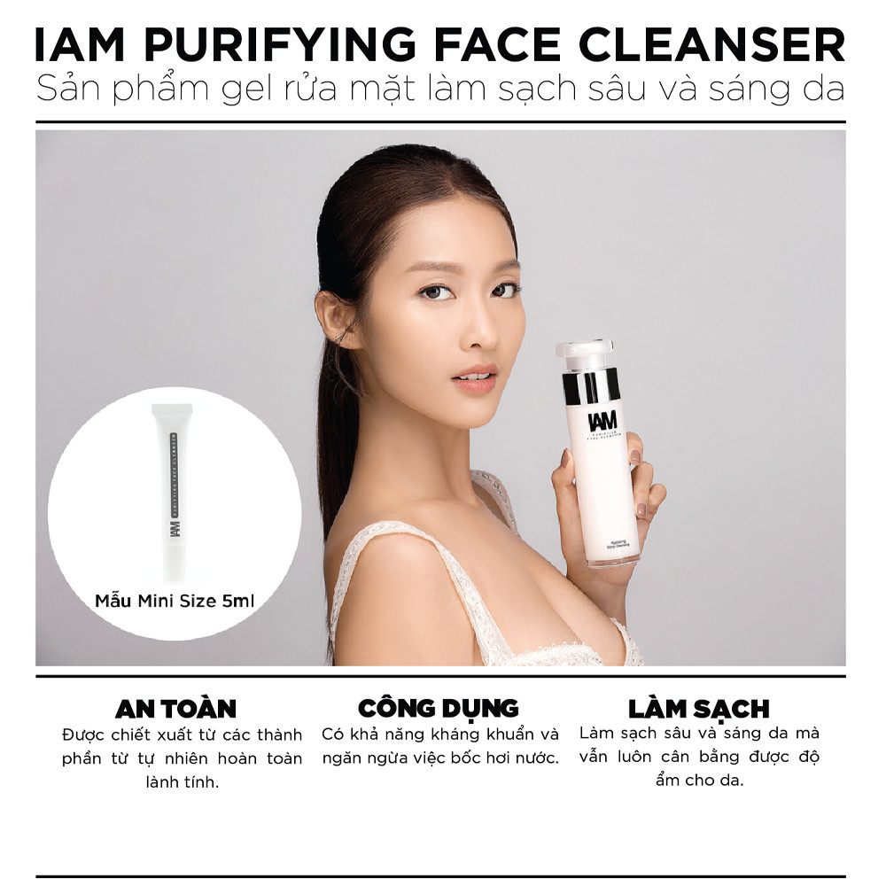 Sản phẩm gel rửa mặt làm sạch sâu và sáng da - IAM Purifying Face Cleanser - 100ml