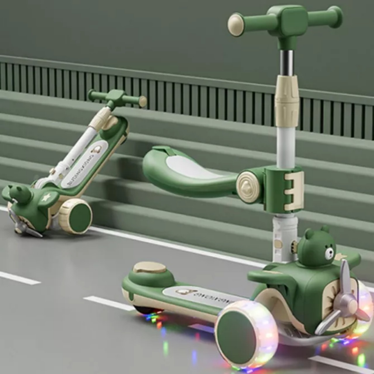 Xe trượt scooter cho bé, xe trượt 3 bánh (5 màu), 1 thao tác gấp gọn, chất lượng nhựa cứng, khối lượng nhẹ nhàng