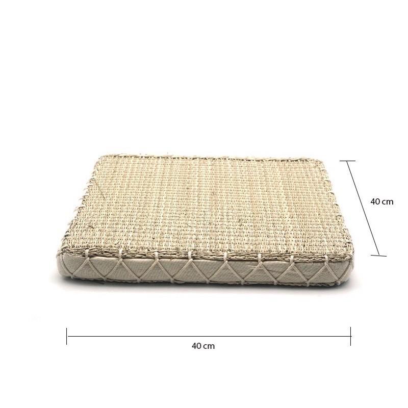 (Xưởng SX)-Đệm cói 40*40*5cm ngồi bệt dùng cho các quán cafe, nhà hàng, lót ghế mây, trong gia đình, văn phòng giá tốt