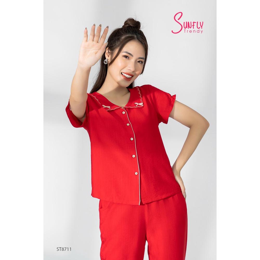 ST8711 SUNFLY BỘ PIJAMAS ÁO CỘC QUẦN DÀI