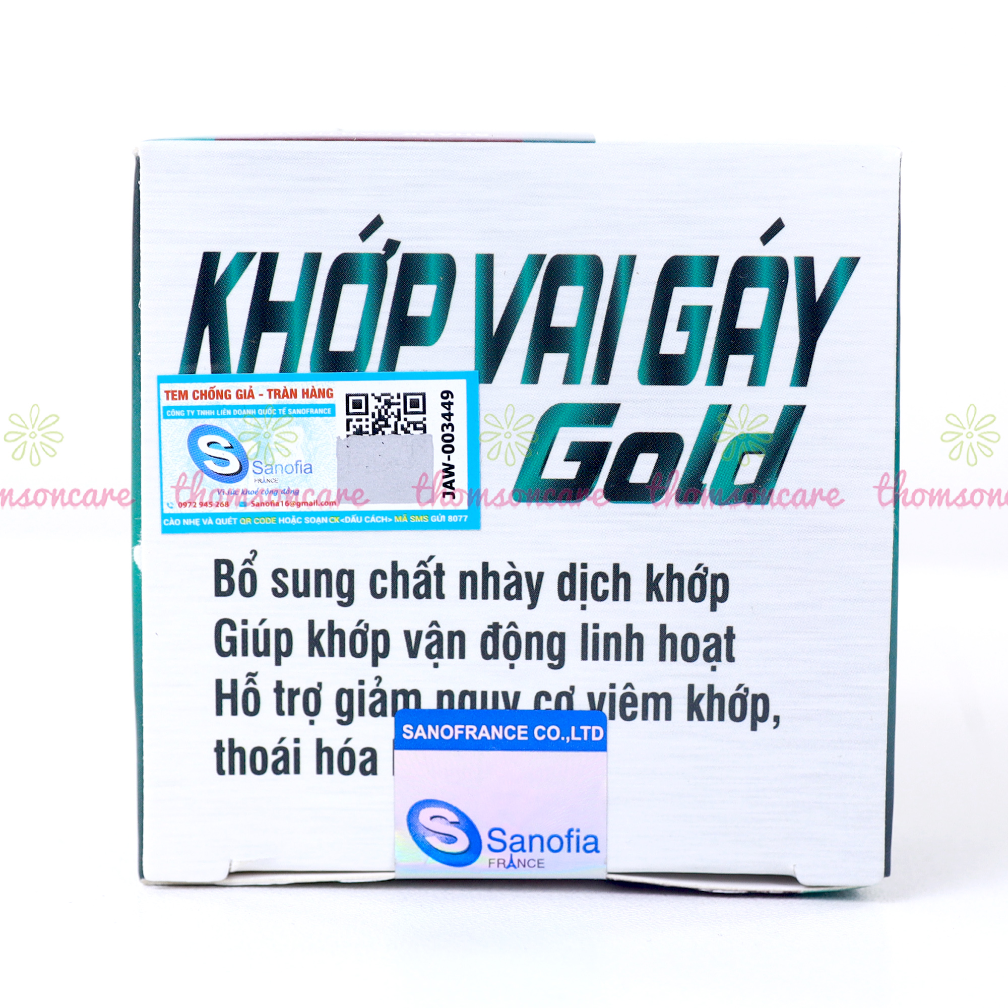 Viên uống bổ xương khớp vai gáy gold, bổ sung chất dịch nhày khớp, giúp khớp linh hoạt từ sụn vi cá mập - Lọ 30 viên Thomsoncare