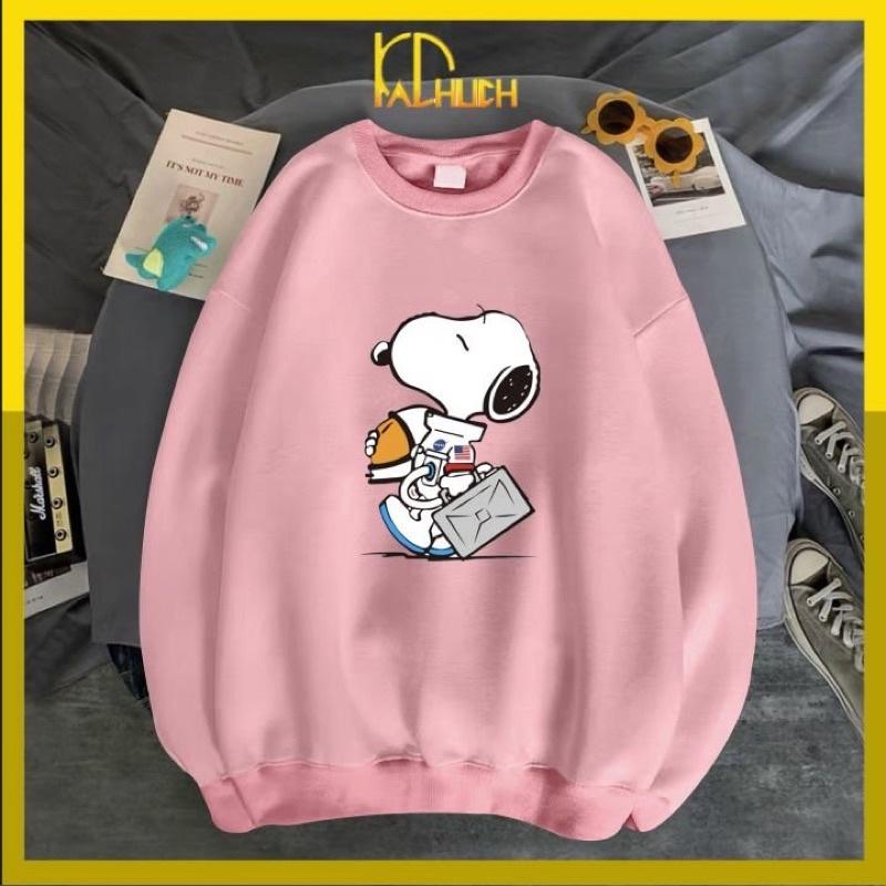 Áo sweater nỉ in snoopy vali dễ thương cho cả nam nữ