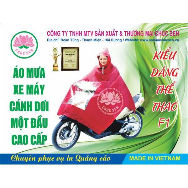 ÁO MƯA CHÚC SEN - ÁO MƯA CHOÀNG 1 ĐẦU SIÊU MỀM, SIÊU BỀN