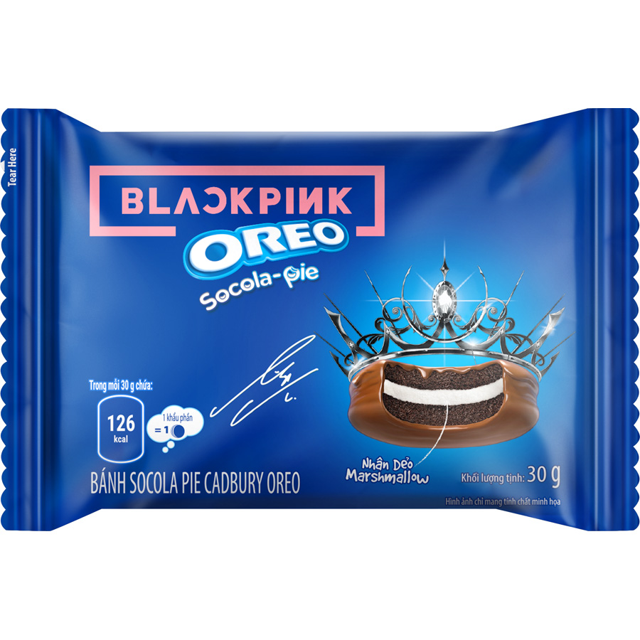 [Limited Edition] Combo 2 hộp Bánh OREO Pie BLACKPINK vị Marshmallow 2x360g (Tặng kèm 4 thẻ hình BLACKPINK)