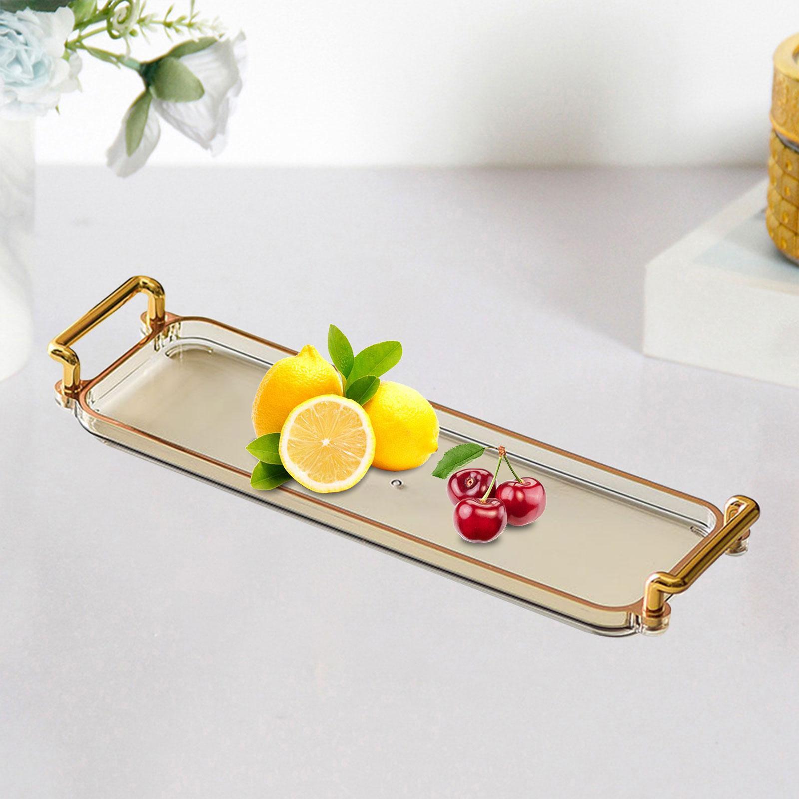 Nordic Serving Tray Decorative Tray with Handles Dessert Tray Multifunction Food Snack Tray Vanity Tray for Toilet Living Room Home Bathroom