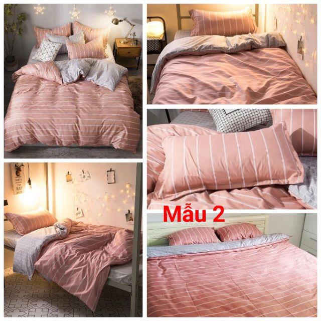 Bộ Cotton Poly Hồng Vỏ Đỗ