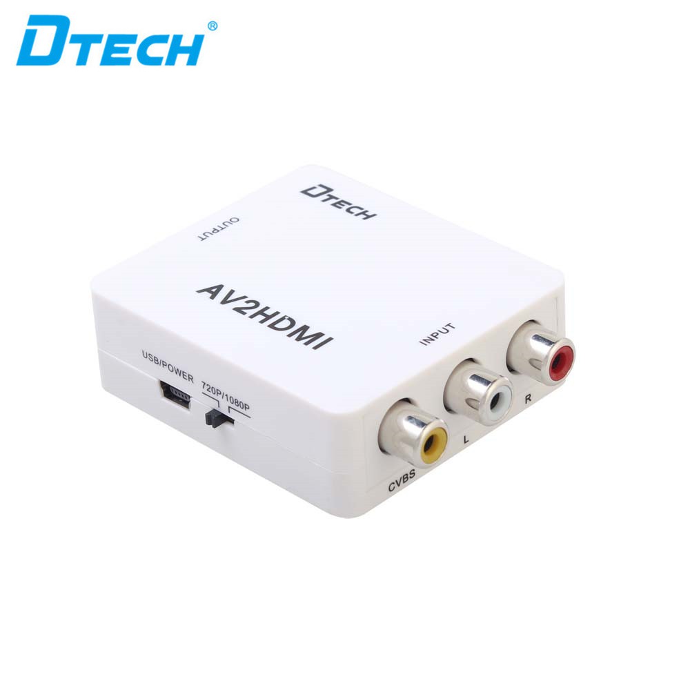 BỘ CHUYỂN TÍN HIỆU TỪ ĐẦU ĐĨA AV 3 ĐẦU BÔNG SEN SANG HDMI DTECH DT 6518-hàng chính hãng