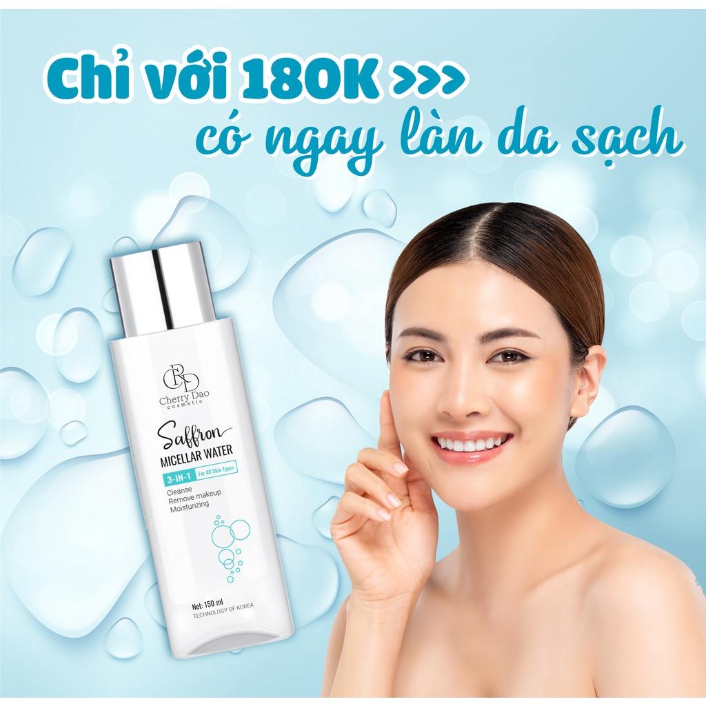 Nước tẩy trang làm sạch sâu dưỡng ẩm trắng da ngăn ngừa mụn Saffron Micellar Water CRD