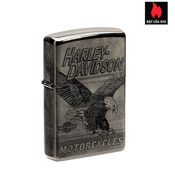 Bật Lửa Zippo 48360 – Zippo Harley-Davidson Eagle Photo Image 360° High Polish Black