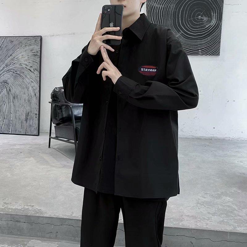 NEW Áo Sơ Mi Nữ Tay Dài Màu Trơn Phong Cách Hàn Quốc