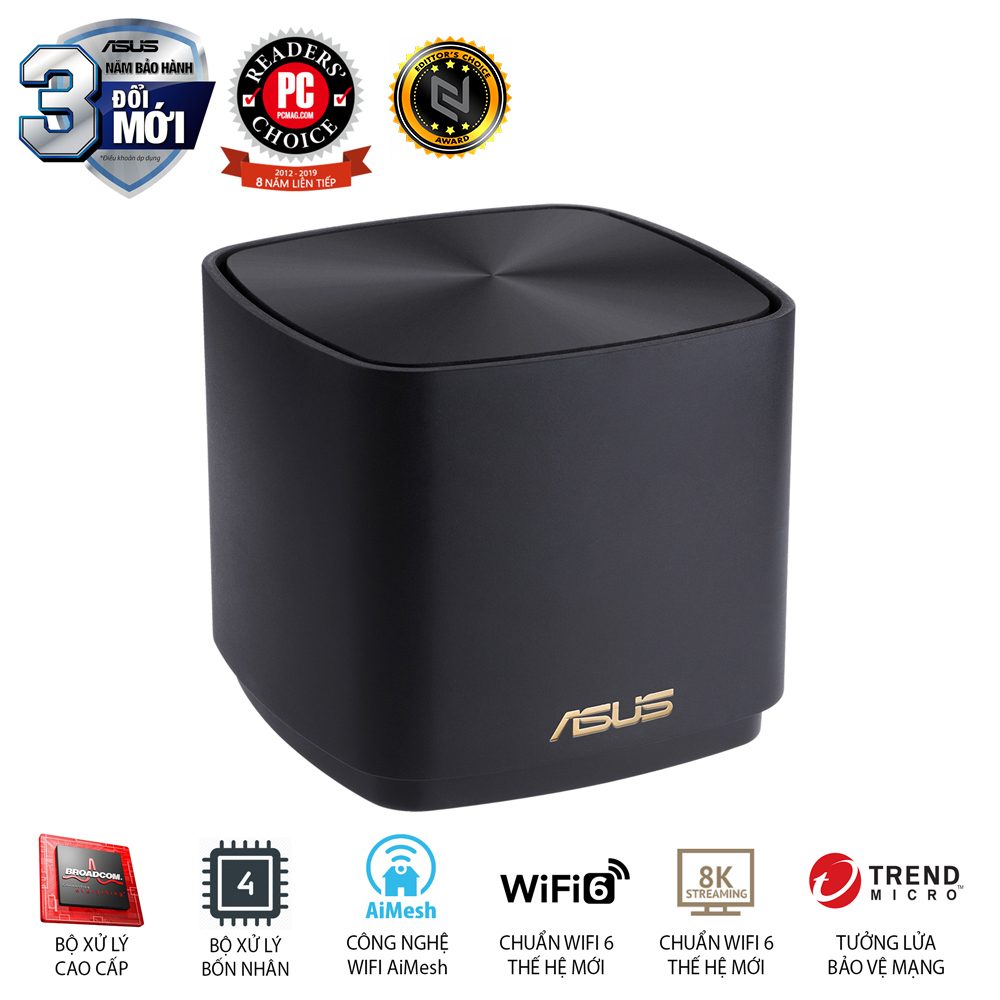 Hình ảnh Hệ thống MESH WI-FI 6 ASUS XD4 (B-2-PK) Mini ZenWiFi AX1800 Băng Tần Kép - Hàng Chính Hãng