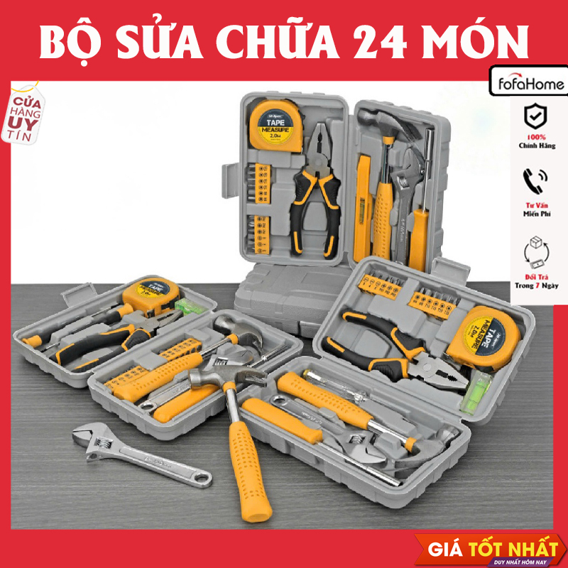 Bộ Dụng Cụ Tua Vít Kìm Búa 24 Món Sửa Chữa Cho Gia Đình, Set 24 Món Dụng Cụ Sửa Chữa Đồ Dùng Trong Gia Đình Giao Màu Ngẫu Nhiên