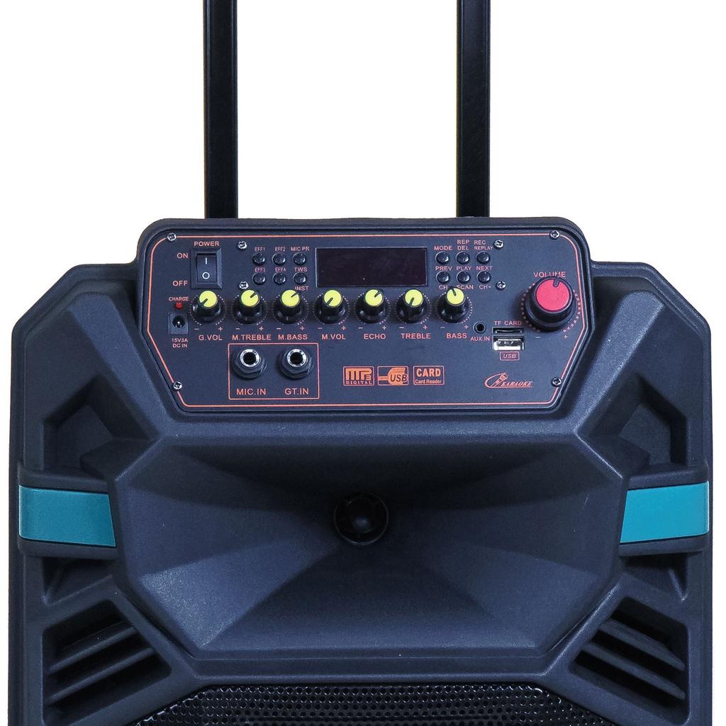 Loa kéo 3 tấc hát karaoke Ladomax V-S1235 công suất 30W – 150W, kèm 2 micro không dây - Hàng chính hãng