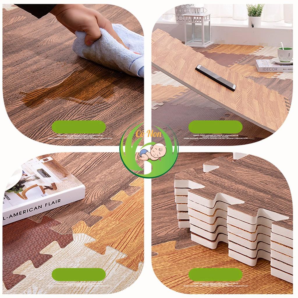 Thảm xốp lót sàn vân gỗ bộ 6 miếng 60x60cm