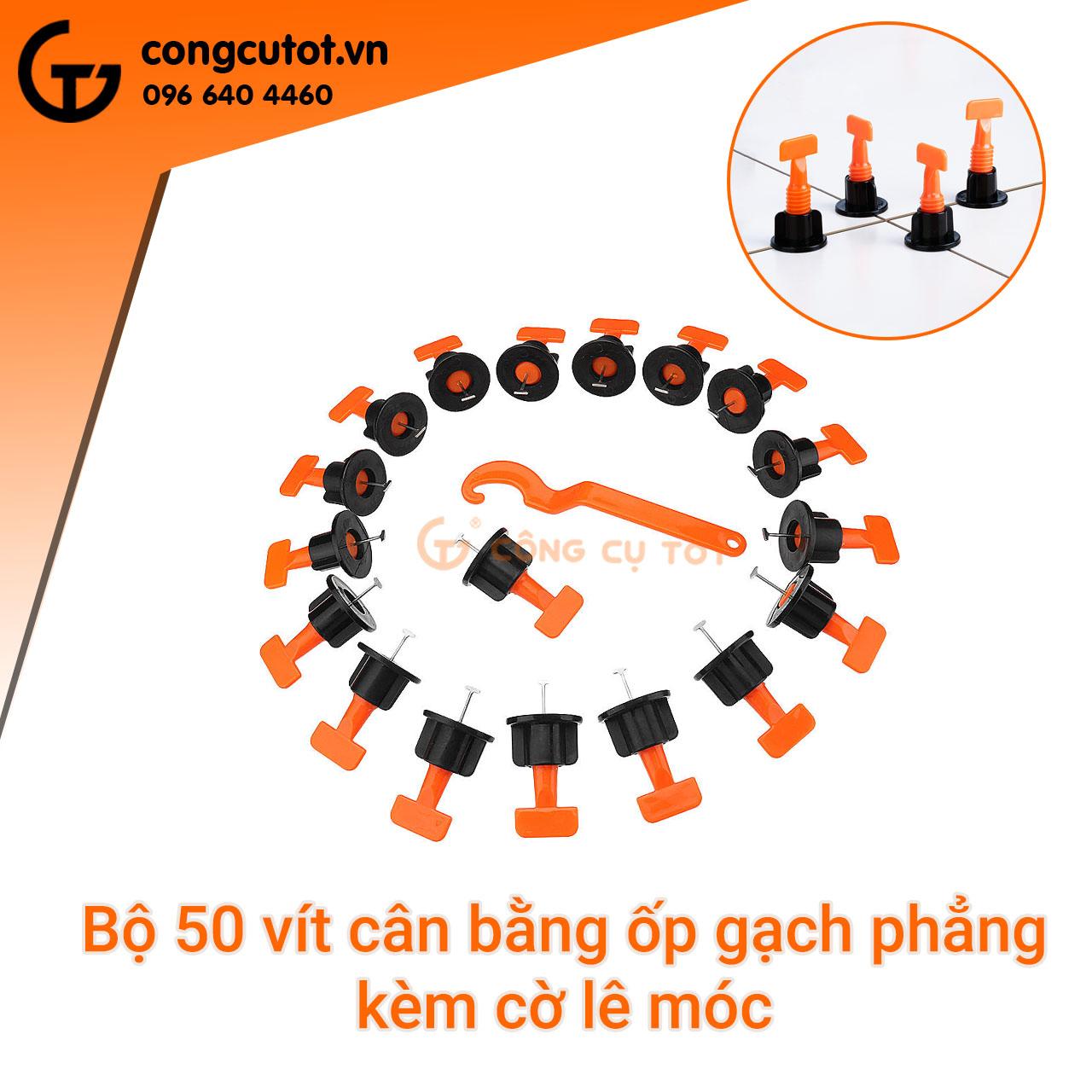 Túi 50 ke vít cân bằng ốp phẳng gạch TẶNG cờ lê móc